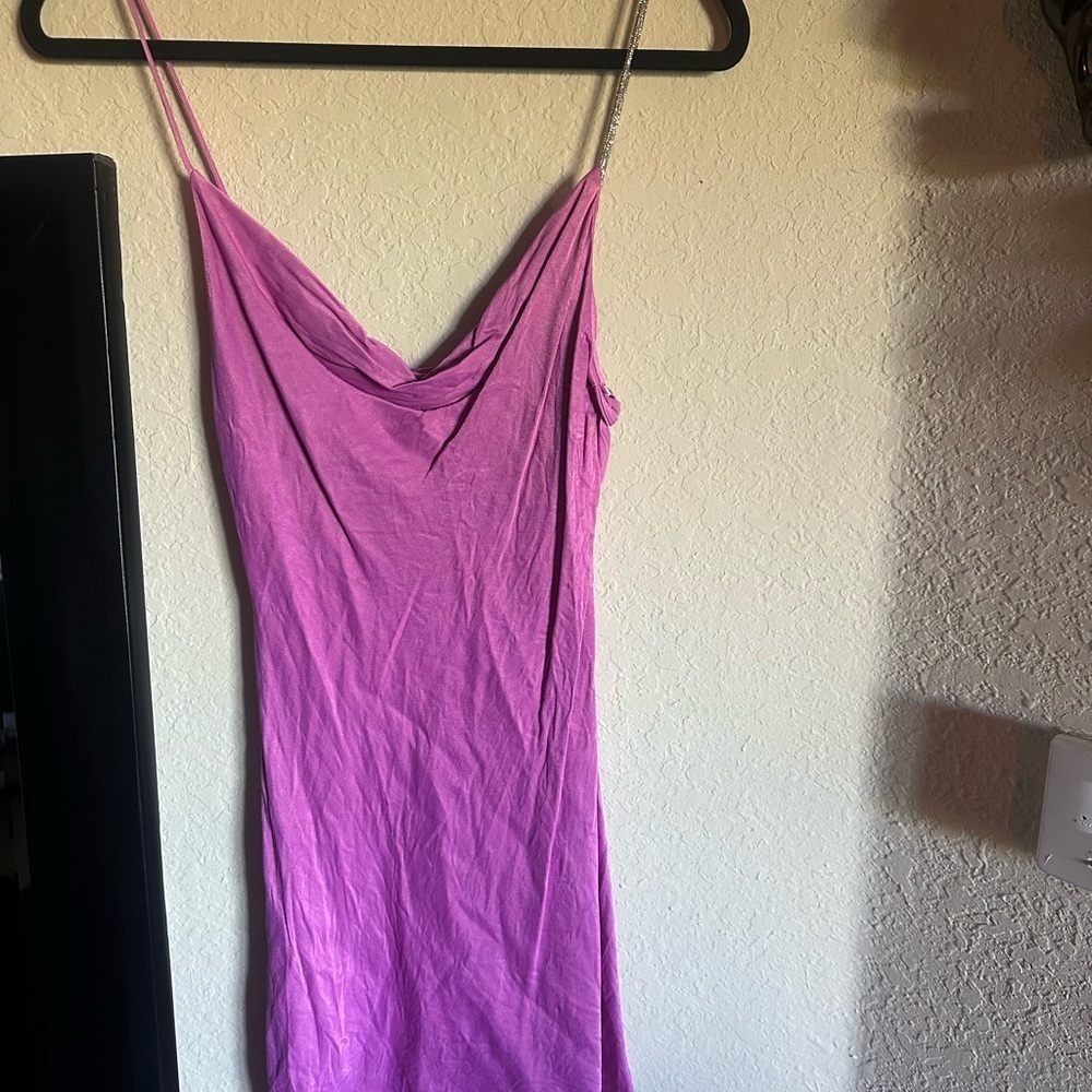 Zara Soft Pink Satin Mini Dress Women’s Size Large - Picture 5 of 5